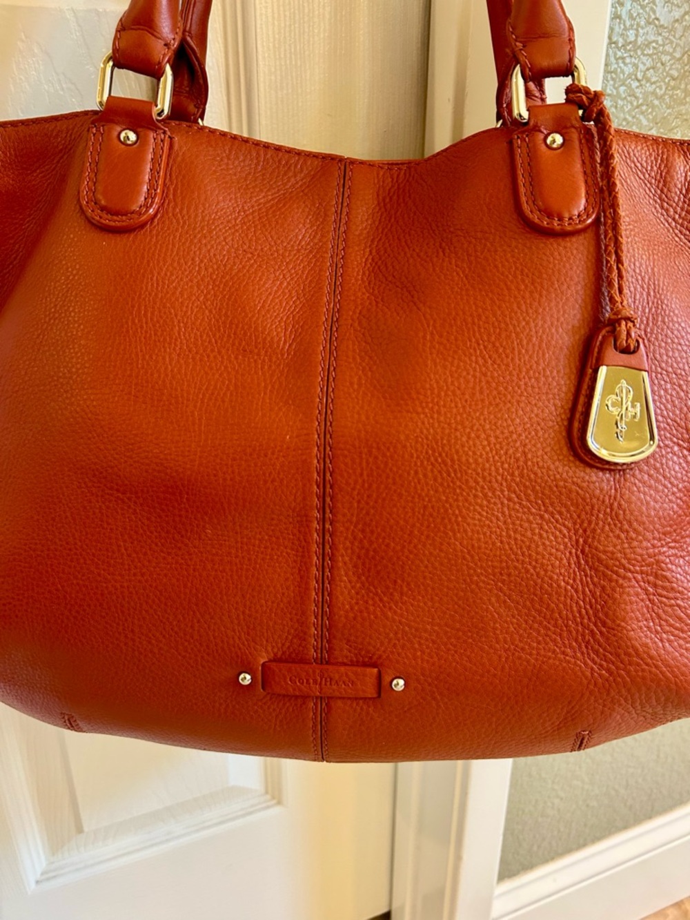 Cole Haan Burnt Orange Leather Tote 🍁🍊 - Picture 3 of 16